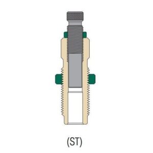 Technical drawing of a threaded cylindrical component.
