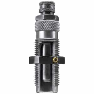 Metal reloading die with knurled top section