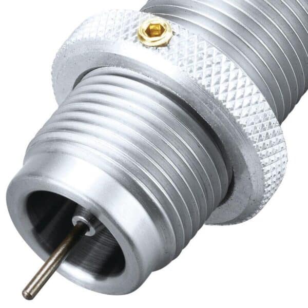 Close-up of a metallic industrial connector