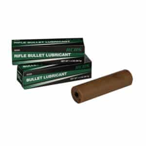 Rifle bullet lubricant with packaging and stick