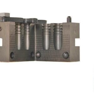 Bullet mold with three cavities next to bullet.