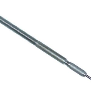 Metal screw with threaded body and pointed tip.