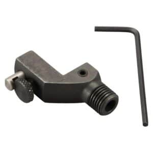 Metal tool and hex key on white background