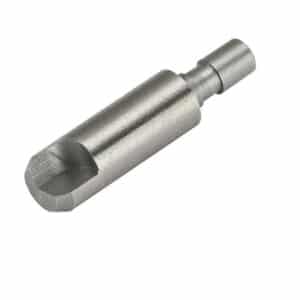 Metal countersink drill bit on white background.