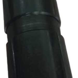 Black industrial pipe connector close-up
