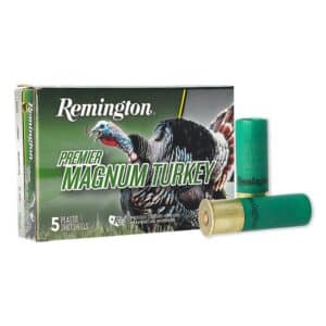 Remington Premier Magnum Turkey shotshells box and shells.