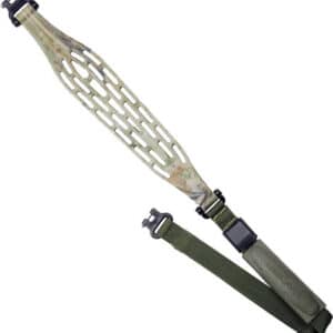 Adjustable camouflage rifle sling with quick-release buckles