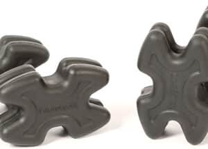 Black dumbbells for strength training