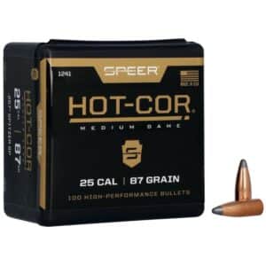 Speer Hot-Cor ammunition box and bullet
