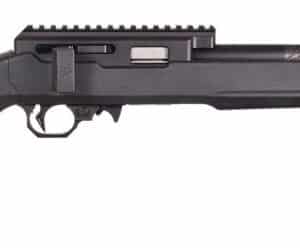 Black tactical rifle with long barrel