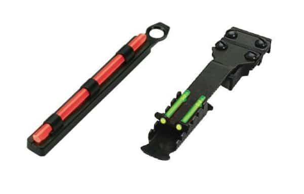 Red and green fiber optic rifle sights