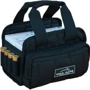 Shooting gear bag with ammo and cartridges.