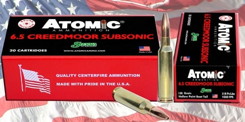 a0476 flag bg.jpg Atomic Ammunition 6.5 Creedmoor Subsonic boxes and bullets