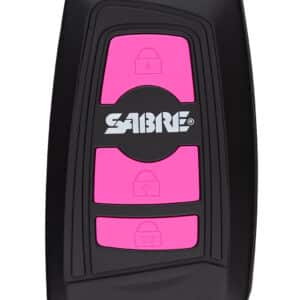 Black Sabre security remote with pink buttons