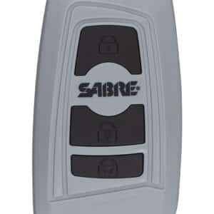 SABRE security remote with three buttons.