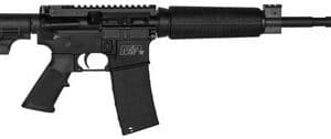 Black tactical rifle with adjustable stock