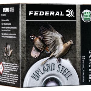 Federal upland steel shotgun shell box with birds.