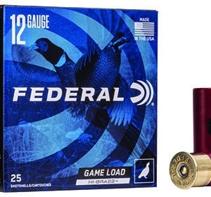 Federal 12-gauge ammunition box and shells.