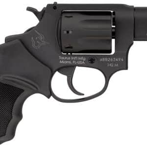 Black Taurus revolver with textured grip