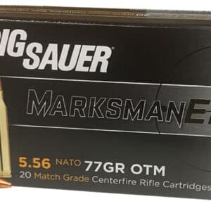 Sig Sauer 5.56 NATO rifle cartridges box