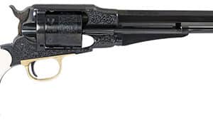 Antique black powder revolver with ivory handle.