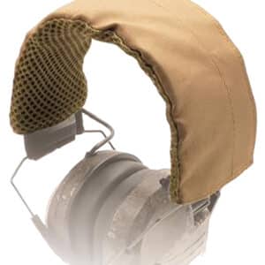 Tactical hearing protection with desert cover.