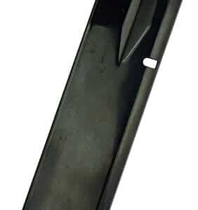 Black plastic physical security device stand.