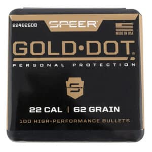 Speer Gold Dot 22 Cal 62 Grain Ammunition Box