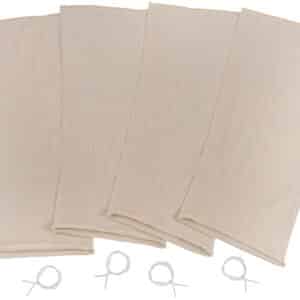 Four cotton sausage casings with ties.