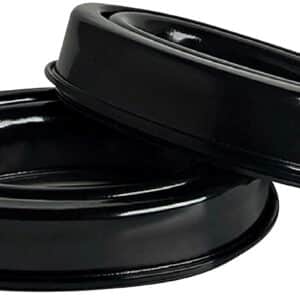 Two black plastic flotation rings stacked