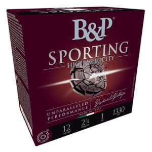 B&P Sporting High Velocity shotgun shells box