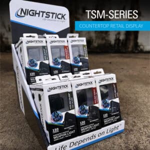 Nightstick TSM-Series retail display with weapon lights.