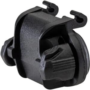 Black automotive connector plug close-up