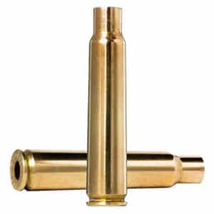 Two brass bullet casings positioned crosswise.