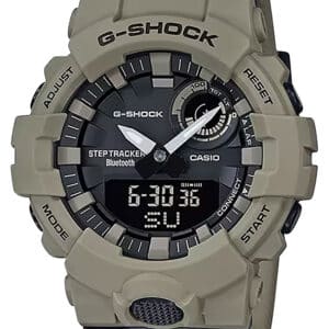 G-Shock step tracker digital watch with analog display.