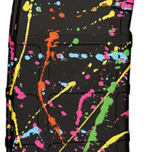 Colorful splatter-painted rifle magazine