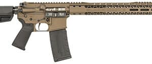 AR-15 style rifle with brown finish