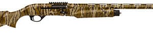 Camouflage-patterned shotgun with sleek design