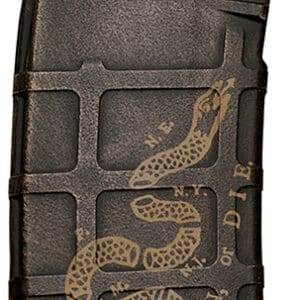 AR-15 magazine with snake design engraving.