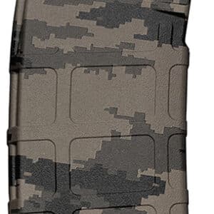 Rifle magazine with digital camouflage design.