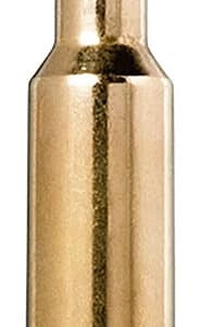 Copper bullet with orange tip on white background.