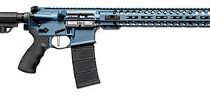 Modern semi-automatic rifle firearm with blue finish.