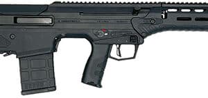 Modern black bullpup style rifle firearm