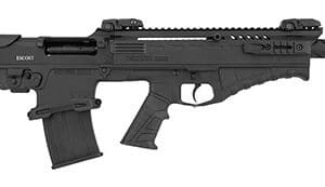 Black tactical rifle side view