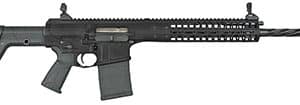 Black semi-automatic rifle with twist barrel design.