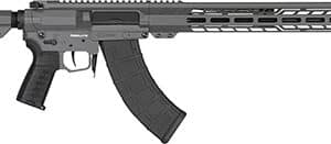 Modern rifle with tactical features.