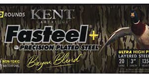 Kent Fasteel+ Bayou Blend shotgun shells, packaging.