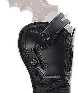 Black holster with transparent gun handle