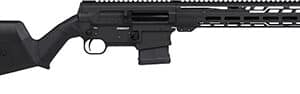 Black tactical rifle with adjustable stock