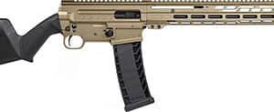 Modern semi-automatic rifle with tan stock